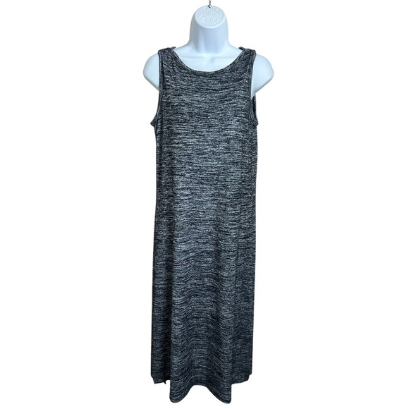 Daily Ritual Heather Gray Midi Dress Sz Small Sleeveless Soft Knit Side Slits - Picture 6 of 6